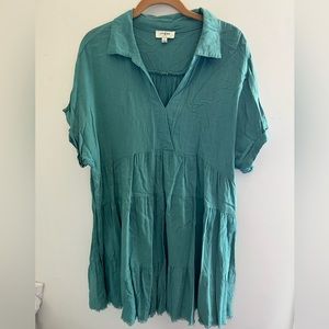 Teal Umgee Size Large Babydoll Dress